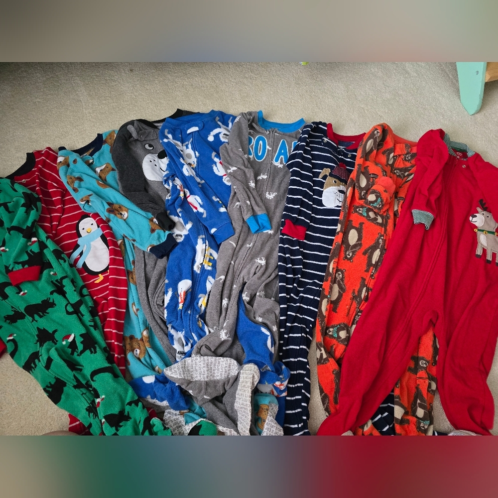 Carter's Kids Pajama Set - Red, Green, Blue, Gray